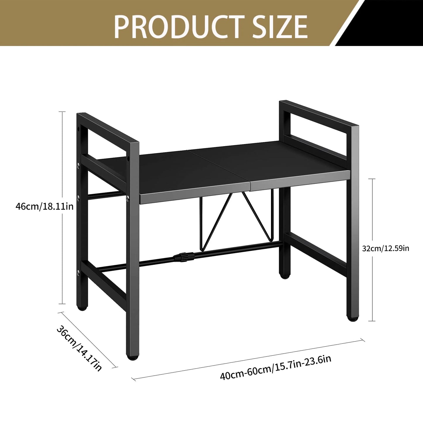 Expandable 42-64cm Microwave Countertop Organizer,Tableware Storage