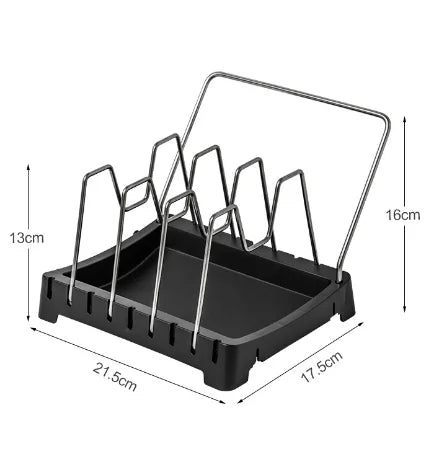 Expandable Pans Organizer Rack, Pots and Pans Cabinet Organizer with 4/7 Adjustable Compartments ,Kitchen Cabinet Organizer Rack